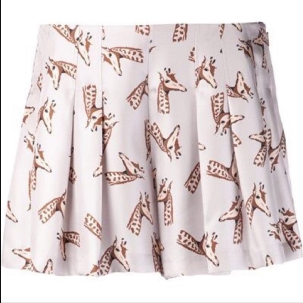 Thakoon Addition Giraffe Print Silk Shorts